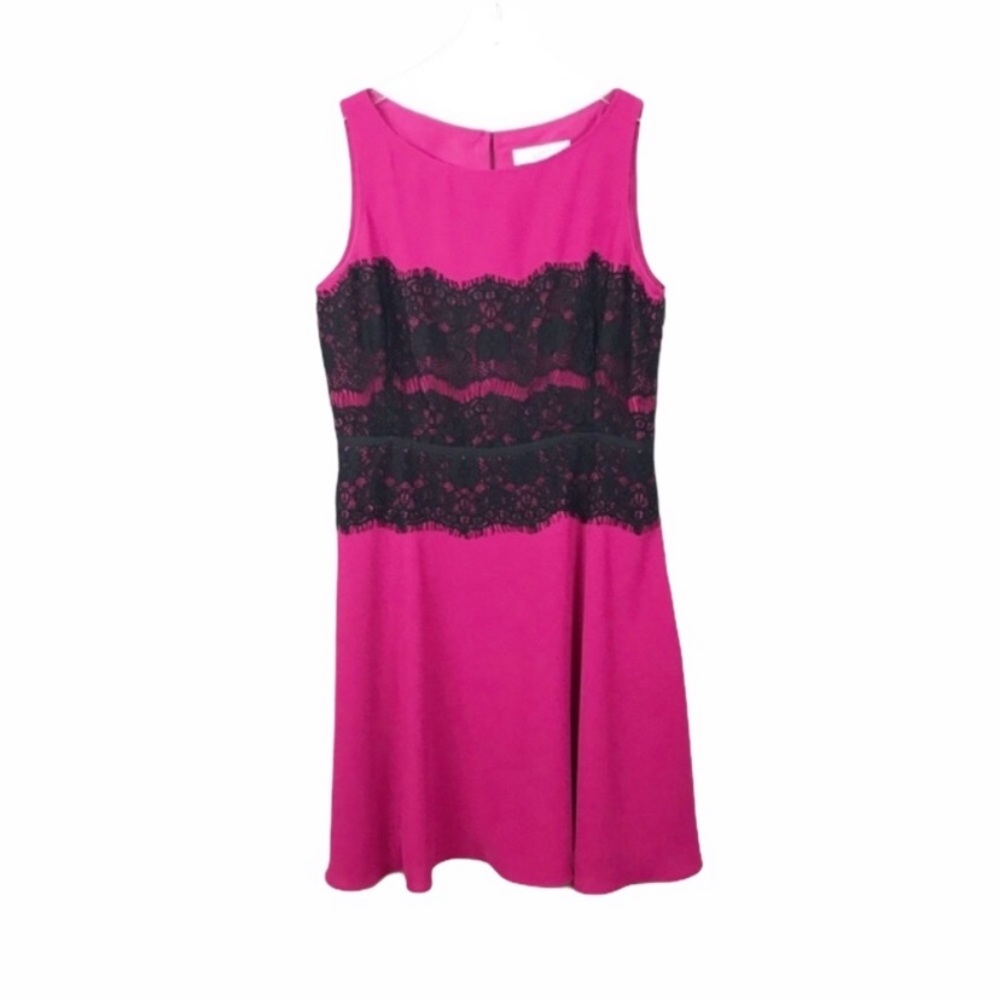 LOFT Barbie Pink Lace Overlay Dress
